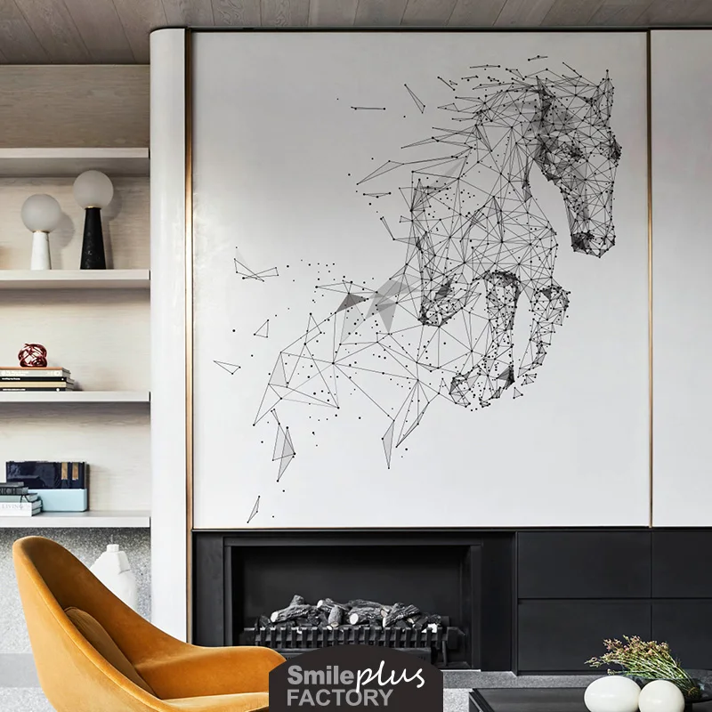 Настенные наклейки для Комнаты Простые бегущие на стену лошадь украшение
