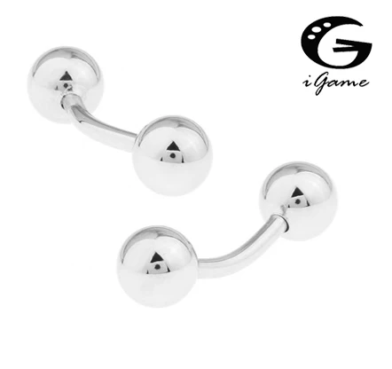 iGame Factory Price Supply Ball Cuff Links 2 Colors Option Double Side Design Free Shipping images - 6
