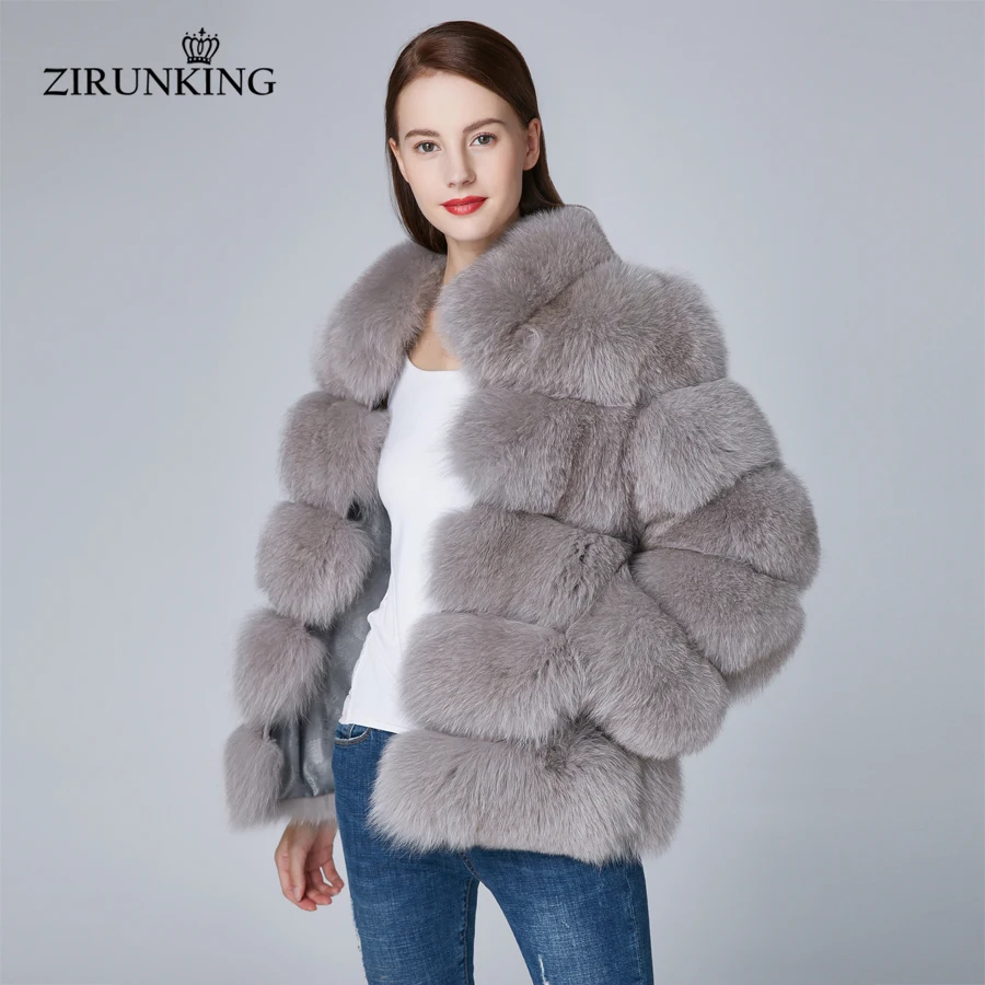 ZIRUNKING 2020 женский шарф из настоящей шерсти кролика Лисий мех пальто модные толстые