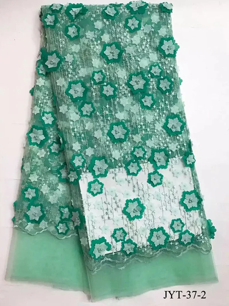 New arrival 3d flower french laces fabrics high quality African beaded tulle lace fabric for women dresses making JYT-37 | Дом и сад