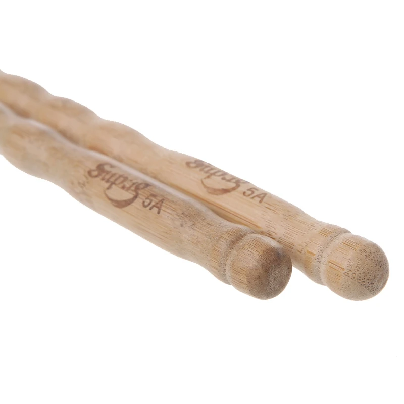 

1 Pairs Wavy Pattern Bamboo Drumsticks 5A / 5B / 6A Drum Stick Durable Practical