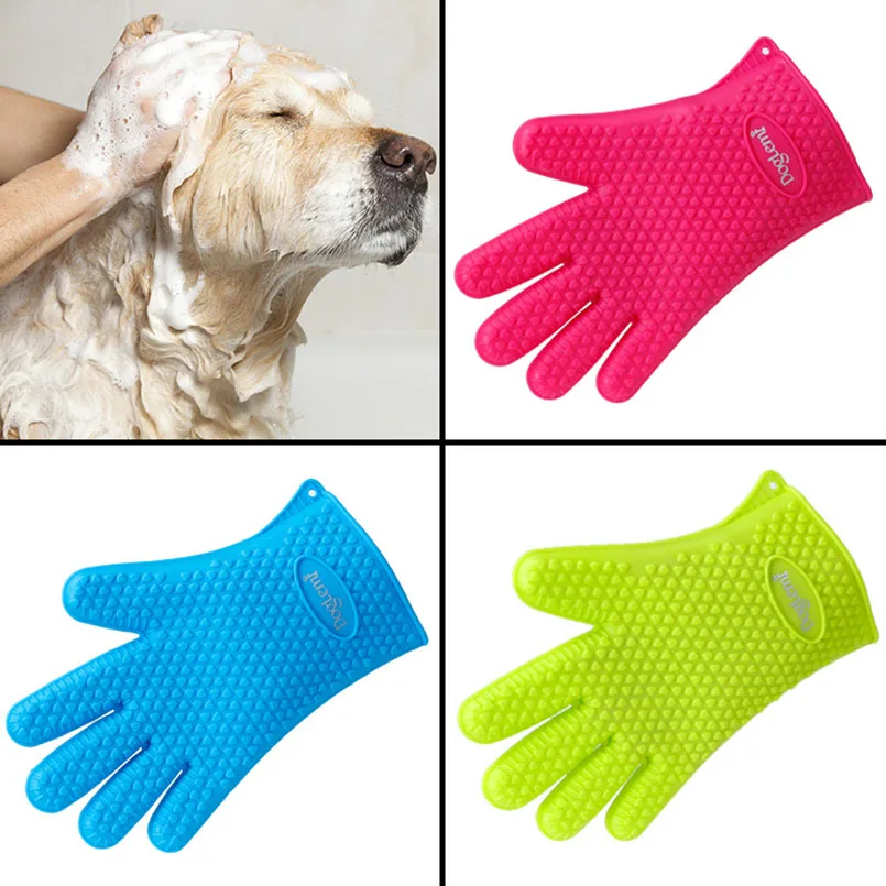 Pet HairGlove Comb Dog Cat Grooming Cleaning Glove Deshedding Right Hand Hair Removal Brush Promote Blood Circulation | Дом и сад