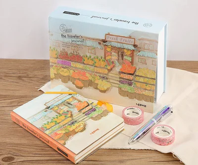 Kawaii A5 Тетрадь Записная Книга в твёрдом переплете дневник планировщик стационарный детская путешественника планировщик журнал школьников Подарочная записная книжка в комплекте - Цвет: 014