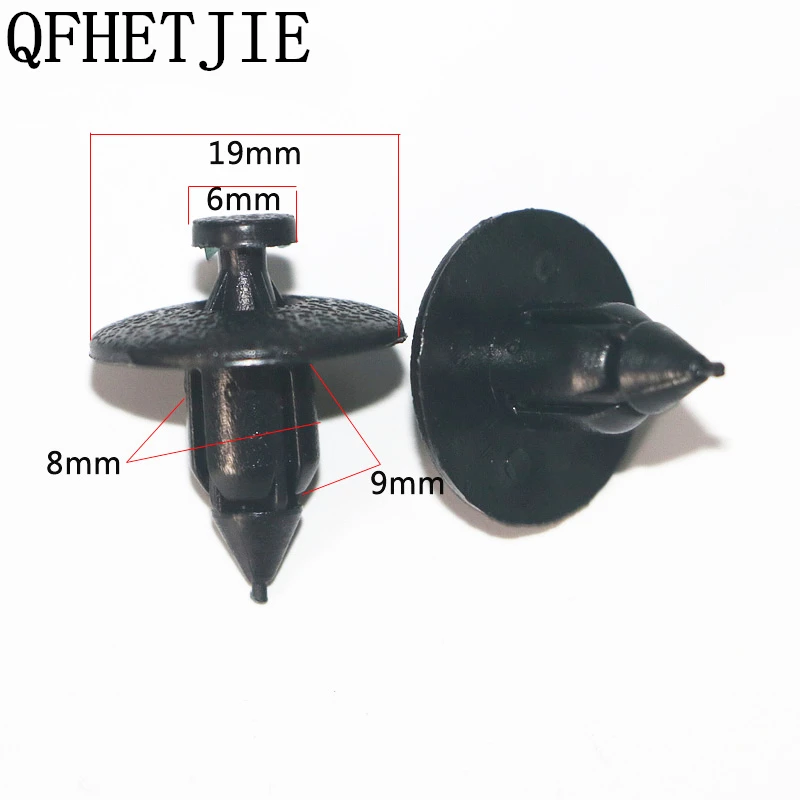 

100Pcs 8mm Hole Auto Bumper Fastener Rivet Retainer Push Engine Cover Fender Car Door Trim Panel Plastic Clip Fasteners