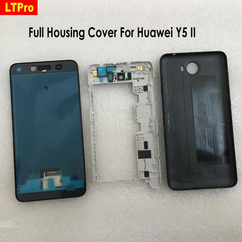 LTPro для huawei Y5 ii Y5ii Y5-2 4G LTE лицевая пластина для ЖК-дисплея рамка Передняя средняя рамка Корпус Батарейная дверь задняя крышка полный корпус Чехол