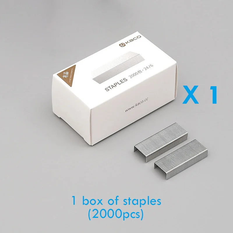 1 box of staple Степлер Xiaomi Mijia Kaco LEMO с 100 скобами 24/6 26/6 для канцелярских принадлежностей офисные принадлежности Школьные принадлежности - Цвет: 1 box of staple