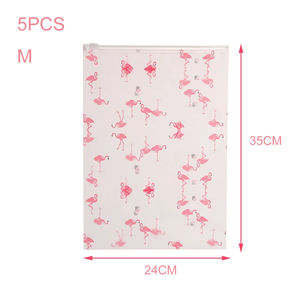5pcs-M 1/5 предмета в комплекте одежда для путешествий сумка для хранения сумки Фламинго EVA мешок застежки-молнии полупрозрачный Водонепроницаемый органайзер для поездок производства Водонепроницаемый мешок с застежкой-молнией - Цвет: 5pcs-M