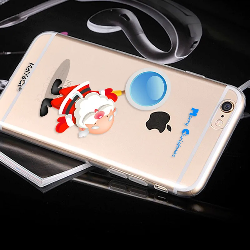 Прозрачный чехол MaiYaCa из ТПУ для сотового телефона с надписью &quotMerry Christmas&quot iPhone x