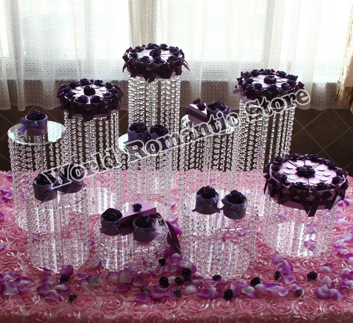

10pcs/set big sizes acrylic cake stand Wedding Centerpiece dia(20cm~35cm)