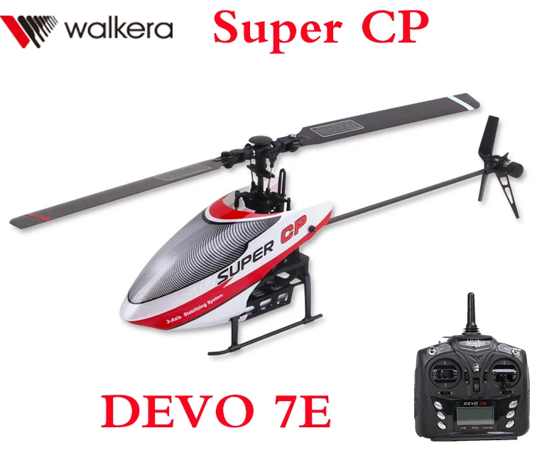 (С 2 батареями) оригинальный Walkera Super CP с передатчиком DEVO 7E 6CH Flybarless 3D RC вертолет
