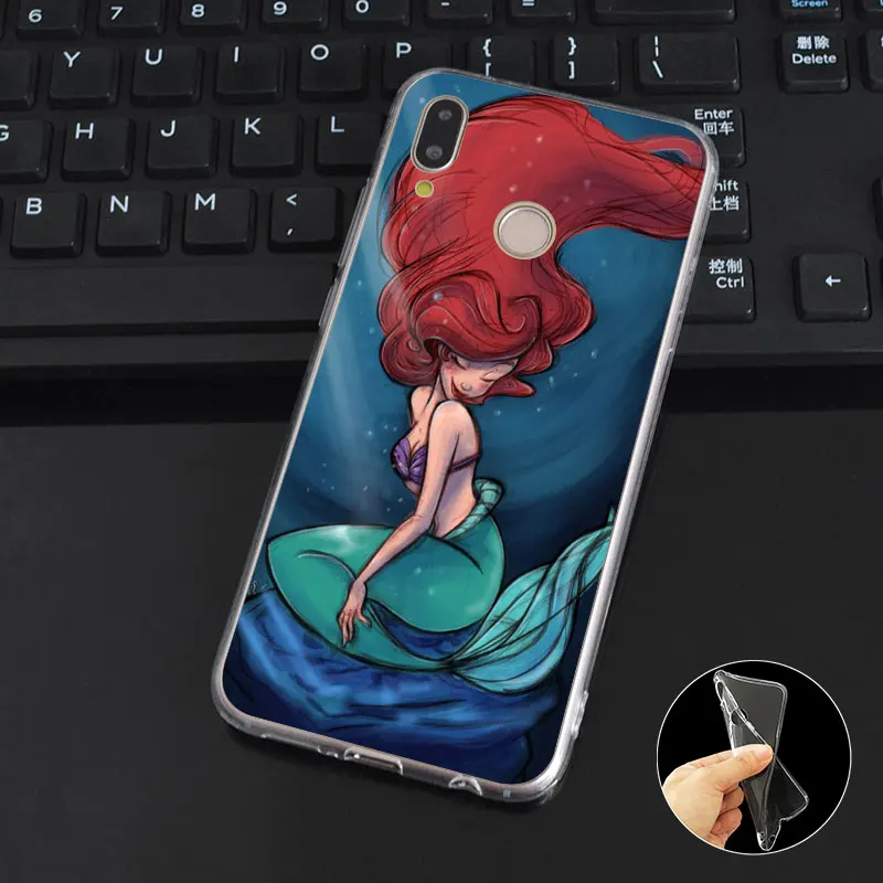 DREAMFOX M358 Мягкий ТПУ силиконовый чехол с русалочкой для huawei Honor 6A 6C 7X9 10 P20 P30 Lite Pro P Smart