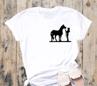 Футболка COWGIRL AND HORSE, винтажные футболки, гранж, tumblr, графический кавайный хлопок, модная женская футболка унисекс, футболки, топы