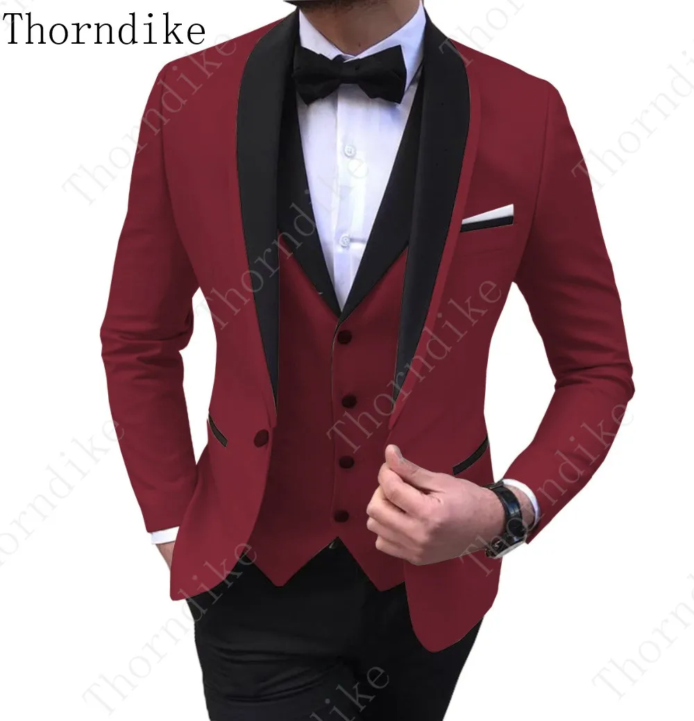 Свадебные костюмы Thorndike для мужчин облегающие деловые повседневные Костюмы