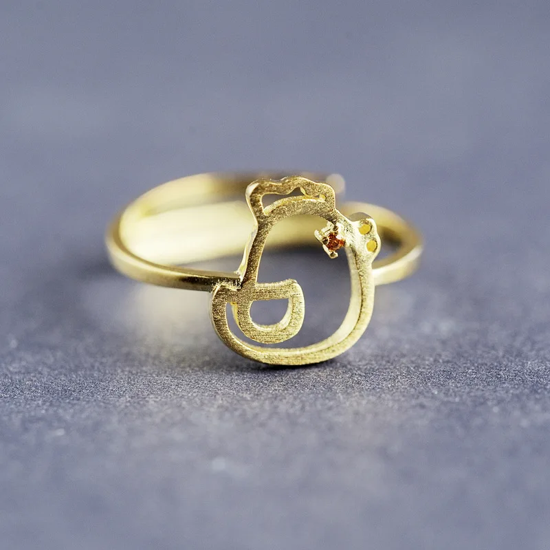 925 SV fresh twelve zodiac chicken Ring golden year of fate for women's fashion gifts | Украшения и аксессуары