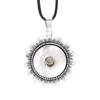 hot fashion interchangeable flower tree ginger necklace 088 fit 18mm snap button pendant necklace charm jewelry for women gift