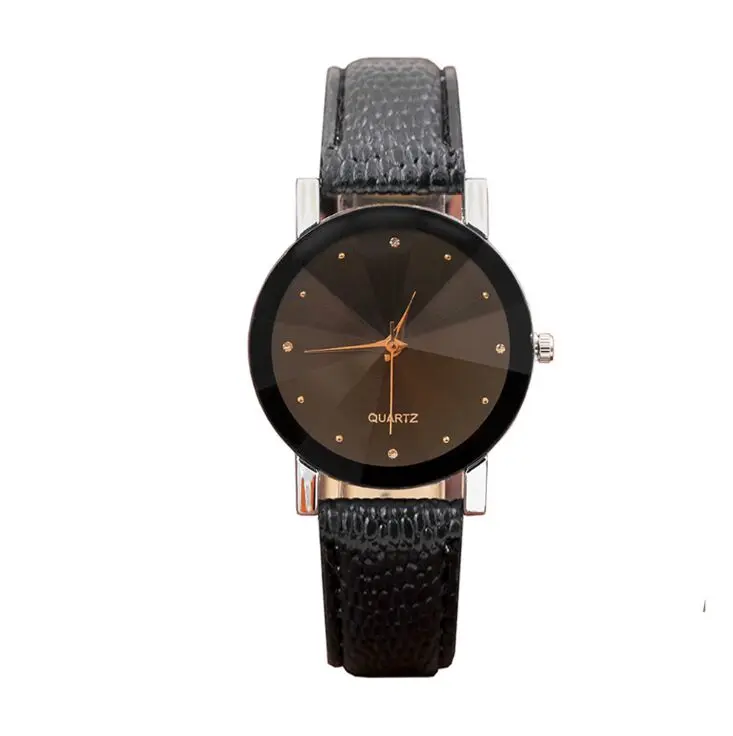 Часы женские и мужские модные черные из змеиной кожи кварцевые унисекс|wristwatch