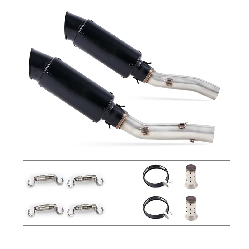 

Motorcycle Full System Exhaust Muffler Escape Middle Link Round Pipe Slip On For Kawasaki Z1000 2010-2017