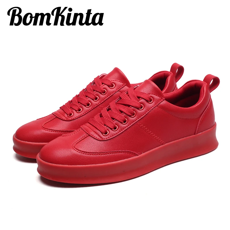 BomKinta Brand Breathable Casual Shoes Men Black White Red Outdoor Walking Sneakers Comfortable Mans Footwear |