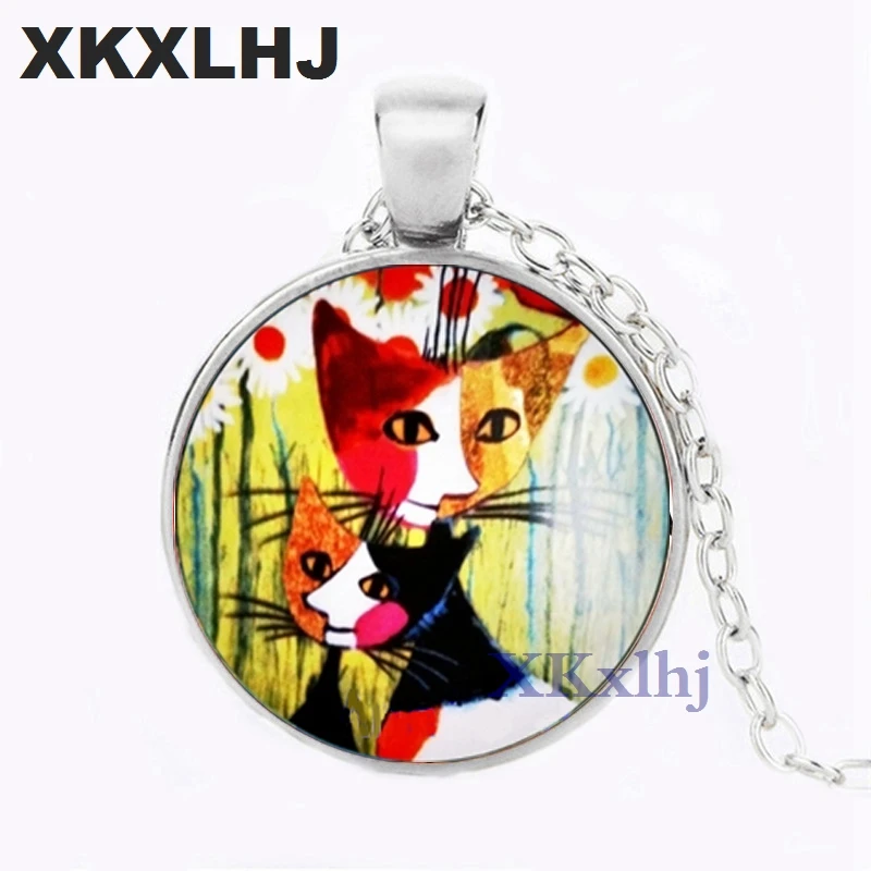 XKXLHJ стеклянный кулон Rosina ожерелье Wachtmeister кошки Страна Чудес ювелирные изделия