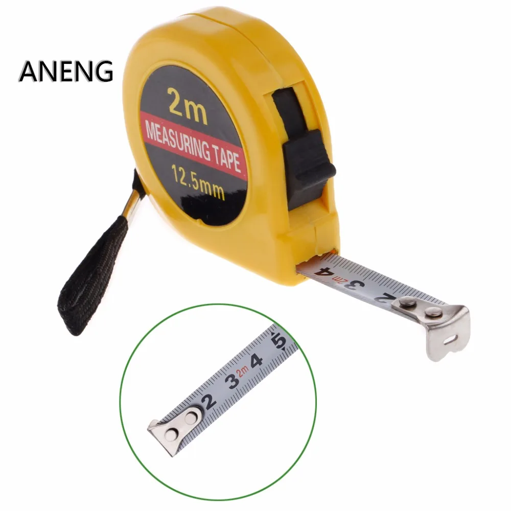 ANENG Mini Pocket 2m Retractable Tape Measure Ruler Tool Builders Home DIY Garage Rule |