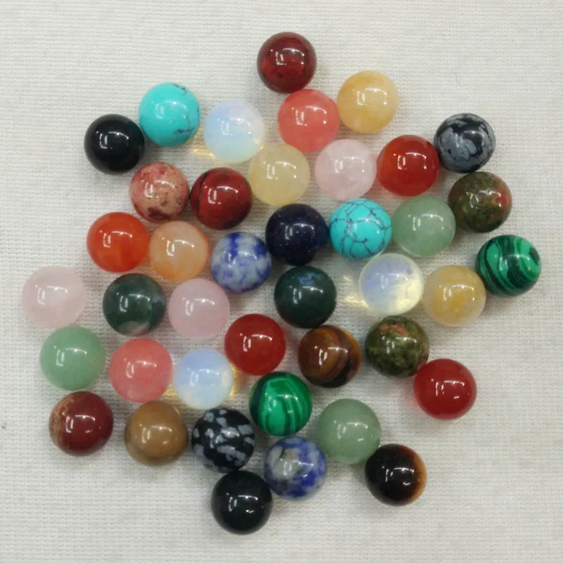 Модные круглые бусины из натурального камня в форме шара без отверстий для