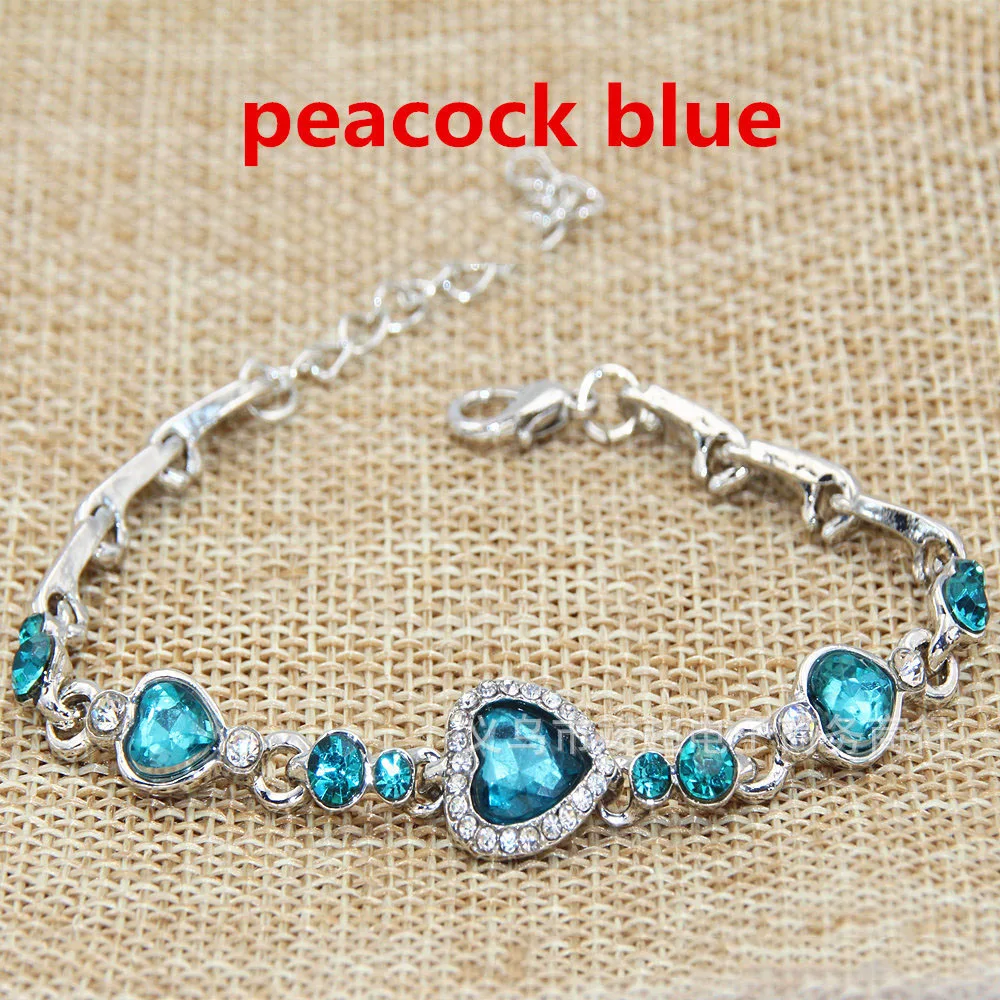 Классический Сердце океана романтические браслеты для женщин девушка милый