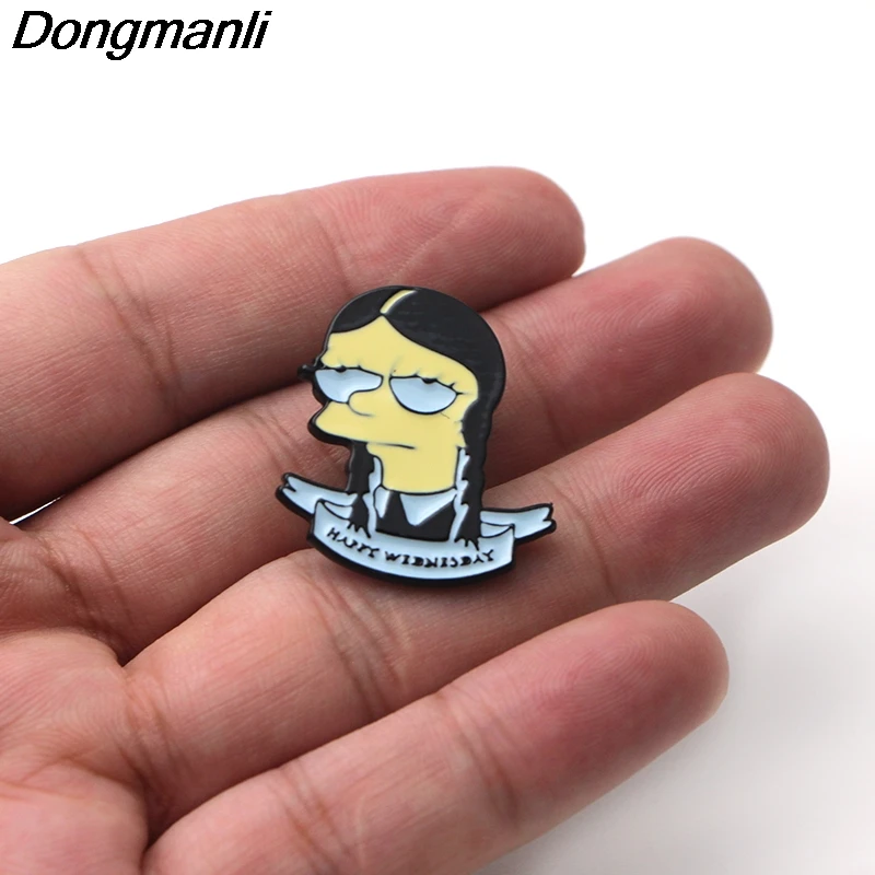 P2267 Dongmanli ТВ-шоу Lisa Addams нагрудная булавка Addams семья среда Addams жуткие эмалированные лацканы