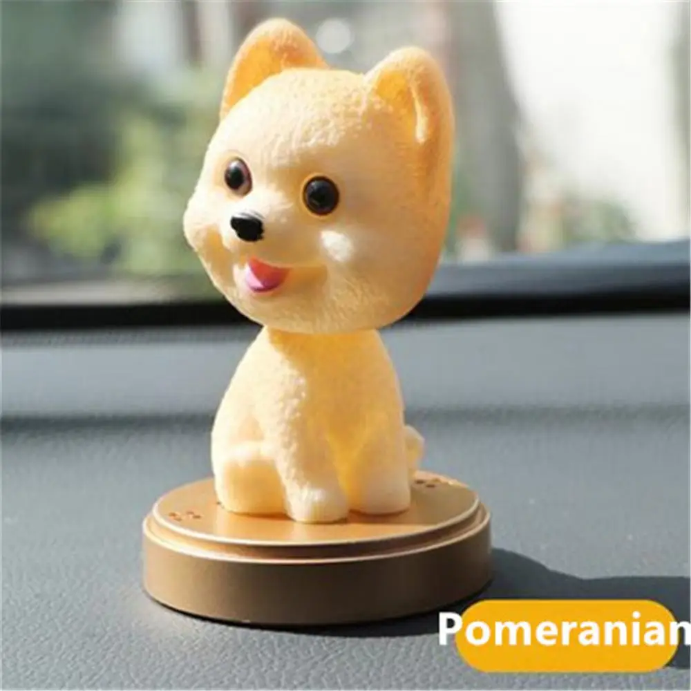 Pomeranian Car Ornament Nodding Dog Air Freshener Auto Perfume Decoration Bobblehead Dog Dash Toy Car Rocking Shaking Head Dog Air Purifier - Название цвета: Pomeranian