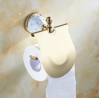 paper holder Латунные и алмазные аксессуары для ванной комнаты, держатель для туалетной бумаги, держатель для рулона, держатель для туалетной щетки, аксессуары для ванной комнаты, крючок для пальто - Цвет: paper holder