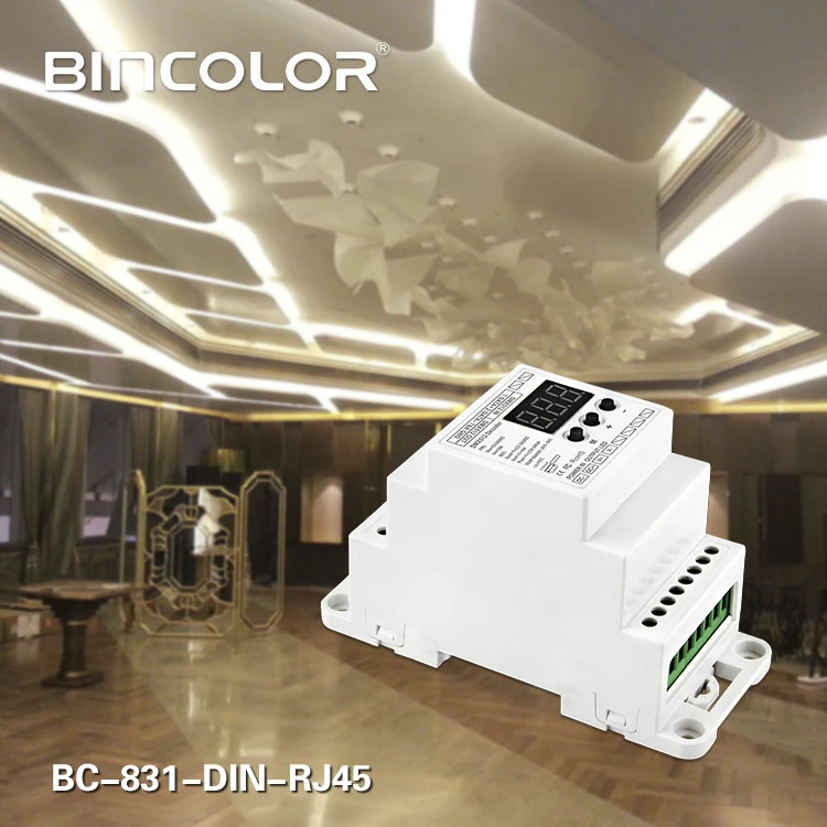 BC 831 DIN RJ45 DC12 24V вход 10A * 1CH выход постоянное напряжение Rail DMX512 декодер цифрового