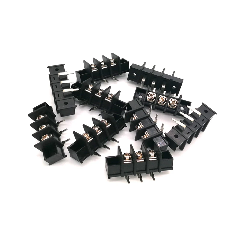 

5pcs/lot Picth 9.5mm Right angle 2P 3P Barrier PCB Screw Terminal Block Wire Cable Connector WJ45R-A with screw holes 300V 25A