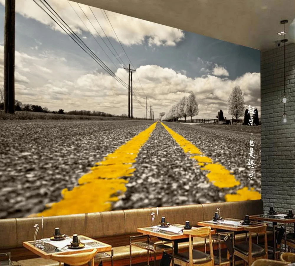 Бесплатная доставка Пользовательские 3D Бар Ресторан украшения росписи