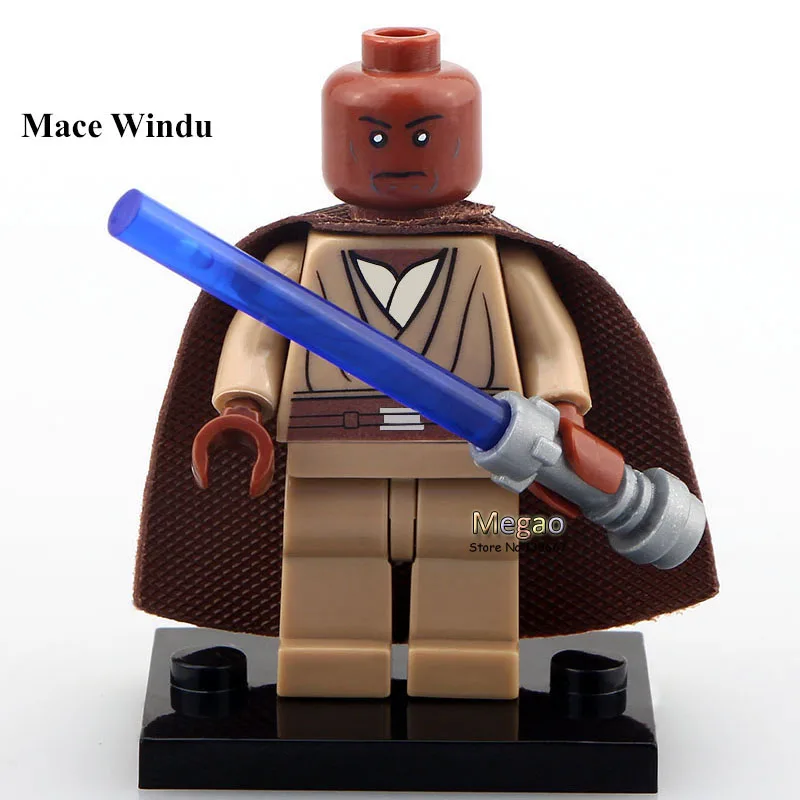 Windu no box Одиночная булава винду Император Палпатин блок на заказ кирпичи классический лучший детский подарок игрушки - Цвет: Windu no box