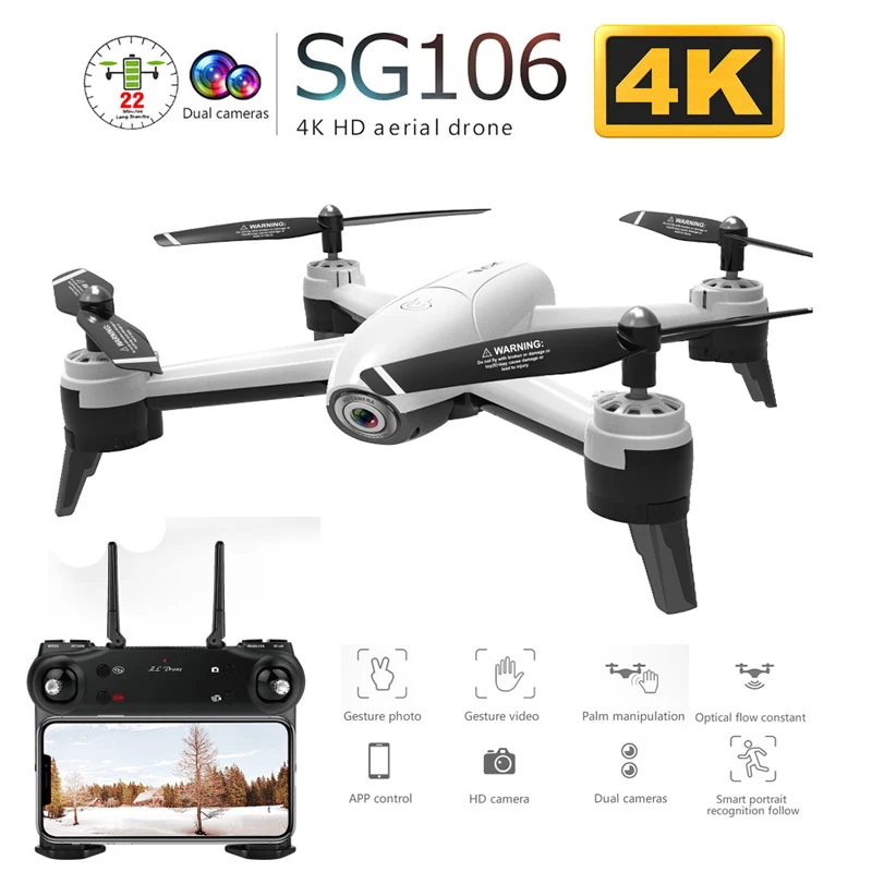 Дрон Радиоуправляемый SG106 с двойной камерой Wi Fi FPV 720P 1080P 4K|Радиоуправляемые
