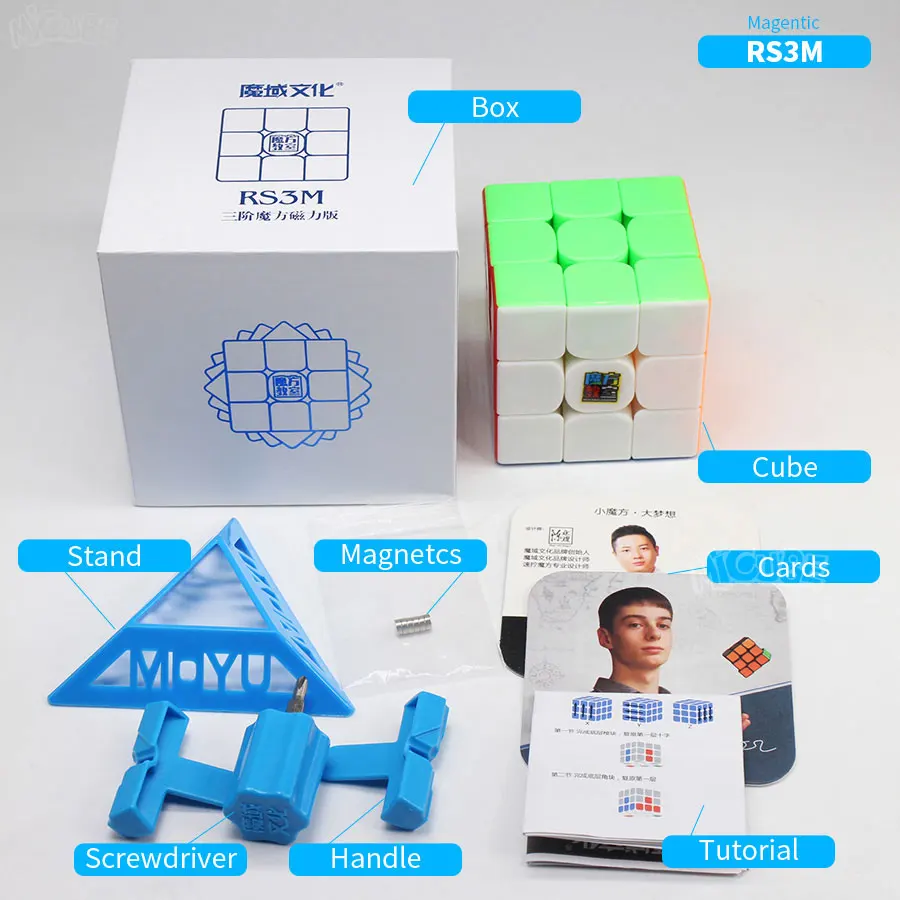 RS3M-Stickerless Moyu RS3 RS3M Магнитный куб магический скоростной куб 3x3x3 Cubo Magico 3x3 головоломка Mf 3RS V3 MF3RS Oringinal игрушки для детей - Цвет: RS3M-Stickerless