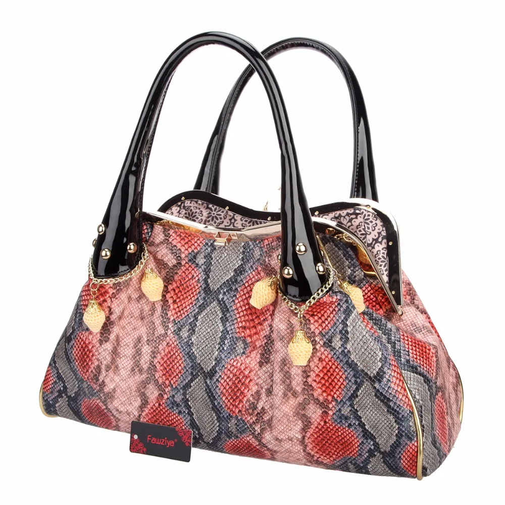 Fawziya Snake Pattern Butterfly Handbags For Women With Pockets Shoulder Bag | Багаж и сумки