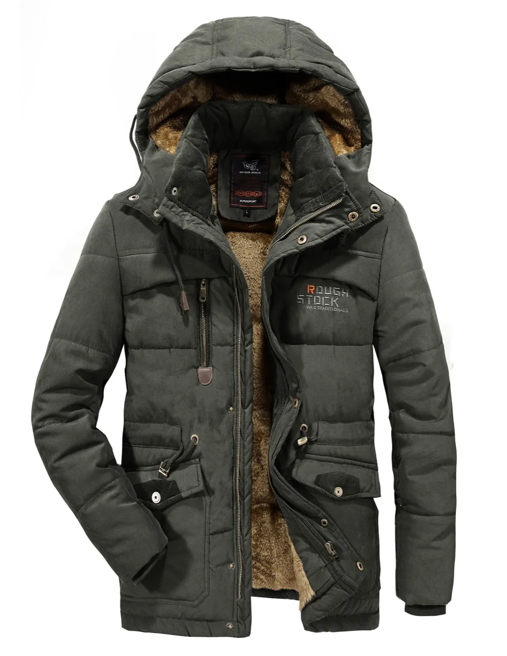 Large size 9XL Jacket Winter Jacket Thick Warm Parka Fleece Fur Hooded Military Jacket Coat Pockets Windbreaker Jacket