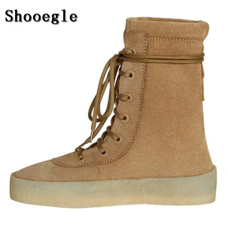 SHOOEGLE Chaussure Homme мужская обувь суперзвезды военные ботинки из крепа черные