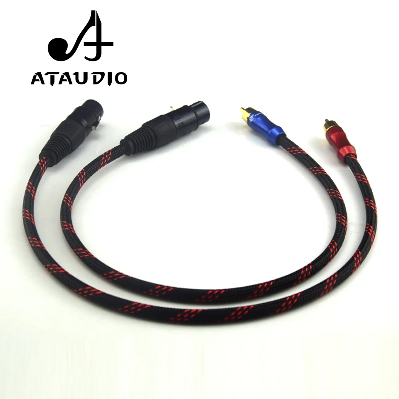 Аудиокабель ATAUDIO Hi Fi 2RCA с разъемом папа на 2XLR мама end 4N OFC двойной XLR RCA папа|audio