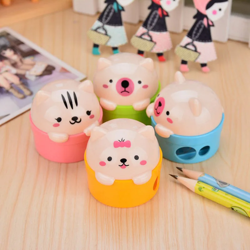 Новый милый Kawaii с рисунком кота Пластик точилка для детей Студент Новинка пункт