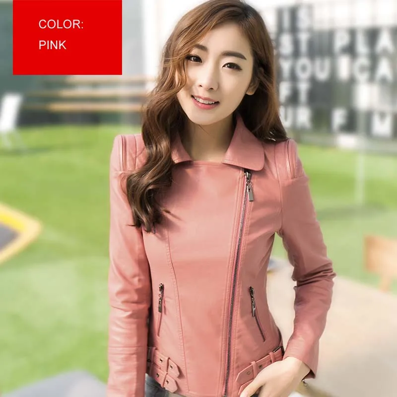 Куртка женская из искусственной кожи повседневная верхняя одежда большие