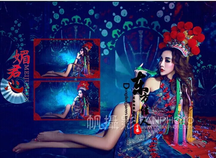 Meijunxin сексуальный Cheongsam Qipao Китайская опера костюм фотография костюм для женщин тарелка красота серии