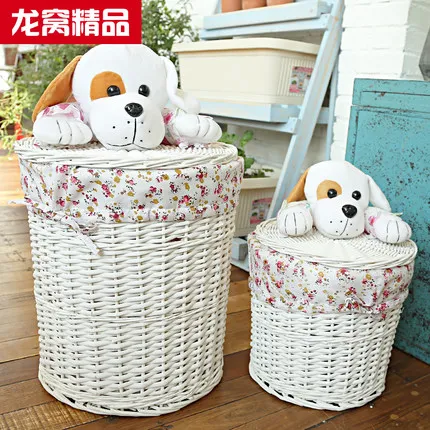 Домашний ротанг корзина металлическая коробка для хранения с крышкой одежды