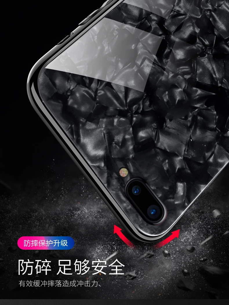 For Huawei Honor 10 Case Luxury Shell Silicone edge+Hard Toughened glass Protective Back Cover huawei honor10 shell |