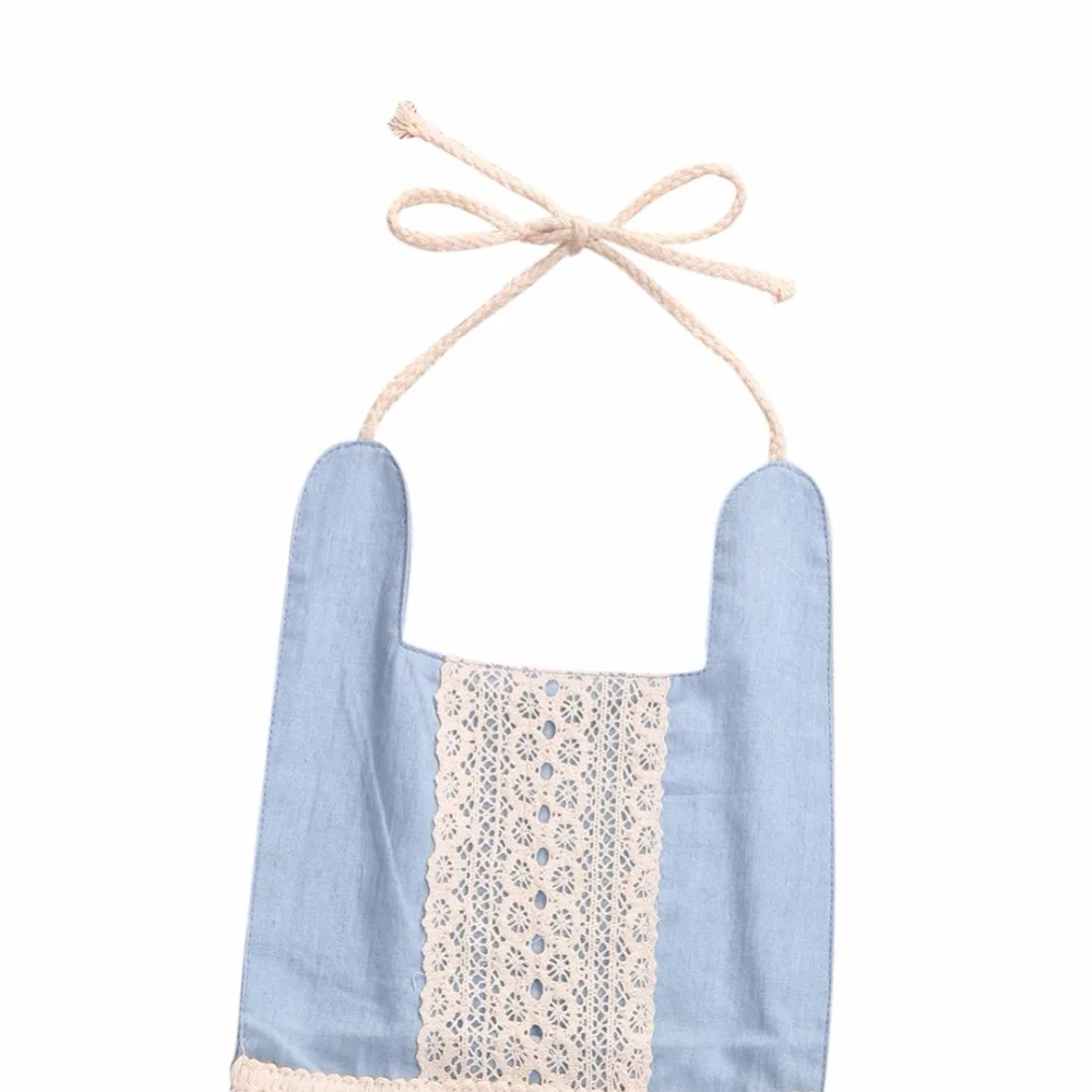 0-3Y Newborn Baby Rompers Lace Denim Tassal Petti Jumpsuits Summer One Piece Sunsuit | Мать и ребенок