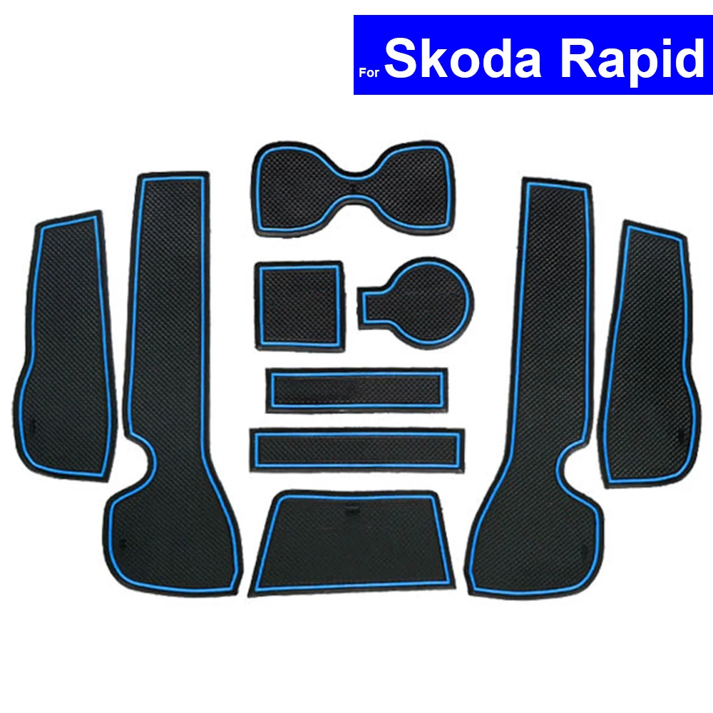 Противоскользящие коврики для дверей ковров держатель чашки Skoda Rapid 1 4 6 2013 2014 2015