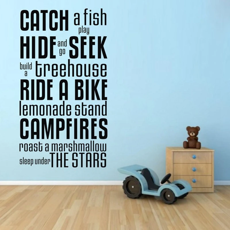

sleep under the stars vinyl wall quote decals for boys room decoration,kids boy room wall decor