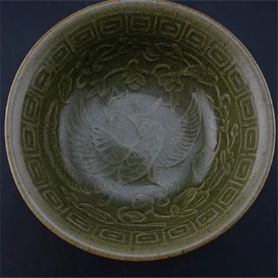Antique Jingdezhen tea glazed phoenix pattern goblet | Дом и сад