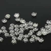 factory outlet unique fashion 200pcslot silver color flower shape bead caps accessories spacers beads 8mm jewelry making b2548