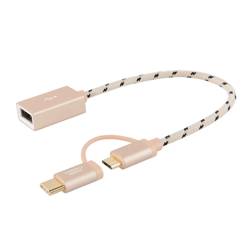 Кабель адаптера Micro USB и Type C-USB 2 0 мама короткий кабель OTG (on-The-go) футов совместимый с